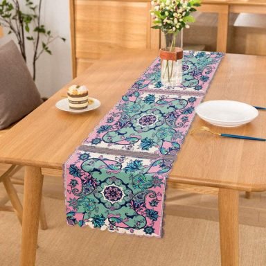 Modern Çini Özel Tasarım Dijital Baskılı Runner