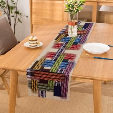 Modern Çini Tasarımlı Dijital Baskılı Runner