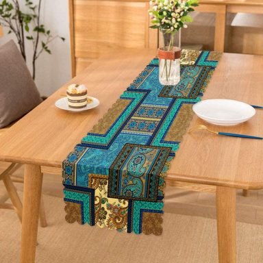 Modern Desenli Özel Tasarım Dijital Baskılı Runner