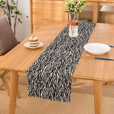 Zebra Desenli Özel Tasarım Dekoratif Runner