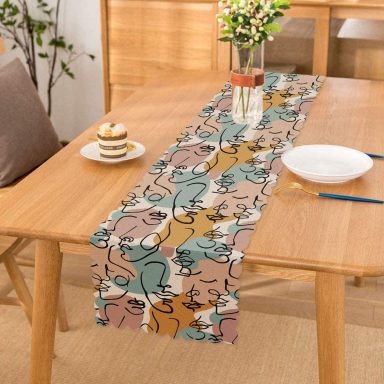 Botanik Portre Basklı Dekoratif Runner