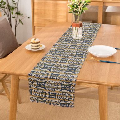 Kot Desende Yazı Motifli Özel Tasarım Dekoratif Runner