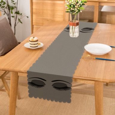 Modern Kirpik Dijital Baskılı Dekoratif Runner