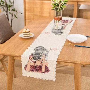 Fashion Girl Dijital Baskılı Modern Runner