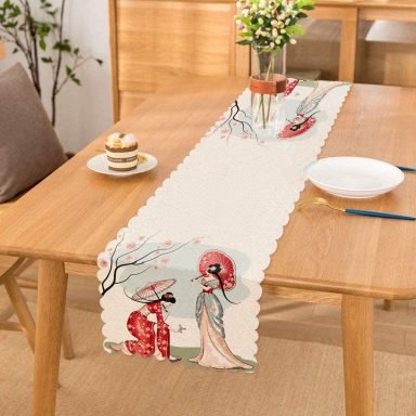 Dal Detaylı Şemsiyeli Japon Kızlar Modern Runner