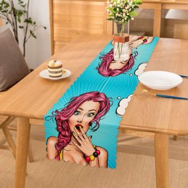 Pop Art Desen Dijital Baskılı Dekoratif Runner