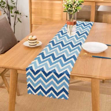 Zigzag Desen Dijital Baskılı Dekoratif Özel Tasarım Runner