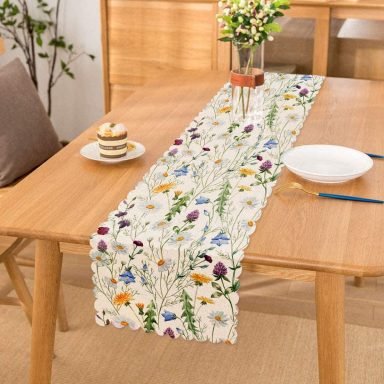 Çiçek DesenDijital Baskılı Runner