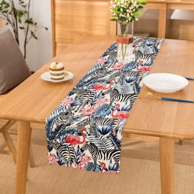 Flamingo Temalı Dijital Baskılı Runner