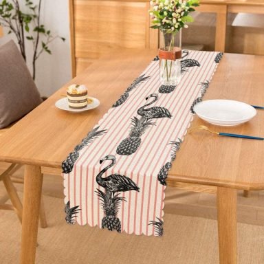 Flamingo Temalı Dijital Baskılı Özel Tasarım Runner