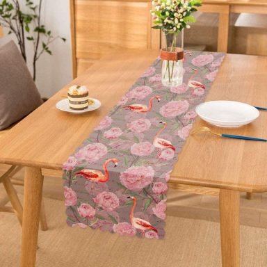 Flamingo Desenli Dijital Baskılı Runner