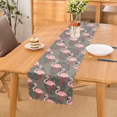 Flamingo Desenli Dijital Baskılı Runner