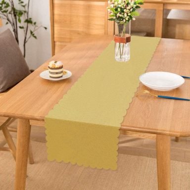 Hardal Renkli Dijital Baskılı Dekoratif Özel Tasarım Runner