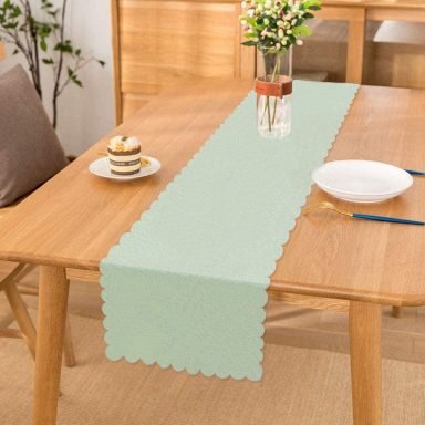 Mint Yeşili Renkl Dijital Baskılı Dekoratif Özel Tasarım Runner