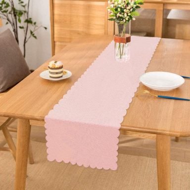 Düz Açık Pembe Renkli Dijital Baskılı Runner