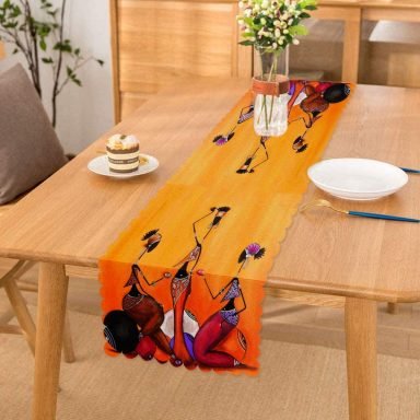 RealHomes Afrikan Kadınlar Temalı Dijital Baskılı Dekoratif Runner