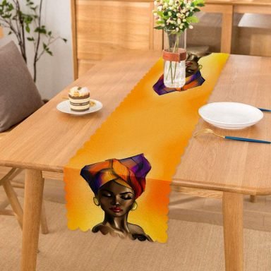 RealHomes Afrika Kadın Temalı Dijital Baskılı Dekoratif Runner