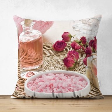 Masada Güller Dijital Baskılı Dekoratif Modern Süet Yastık Kırlent Kılıfı