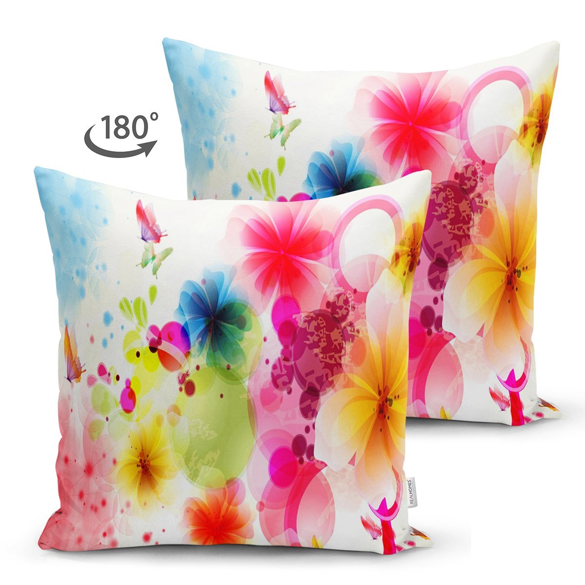 Suet-K1515-Renkli-Arka-planda-Kelebekler-Dijital-Baskili-Dekoratif-Modern-Suet-Yastik-Kirlent-Kilifi-1