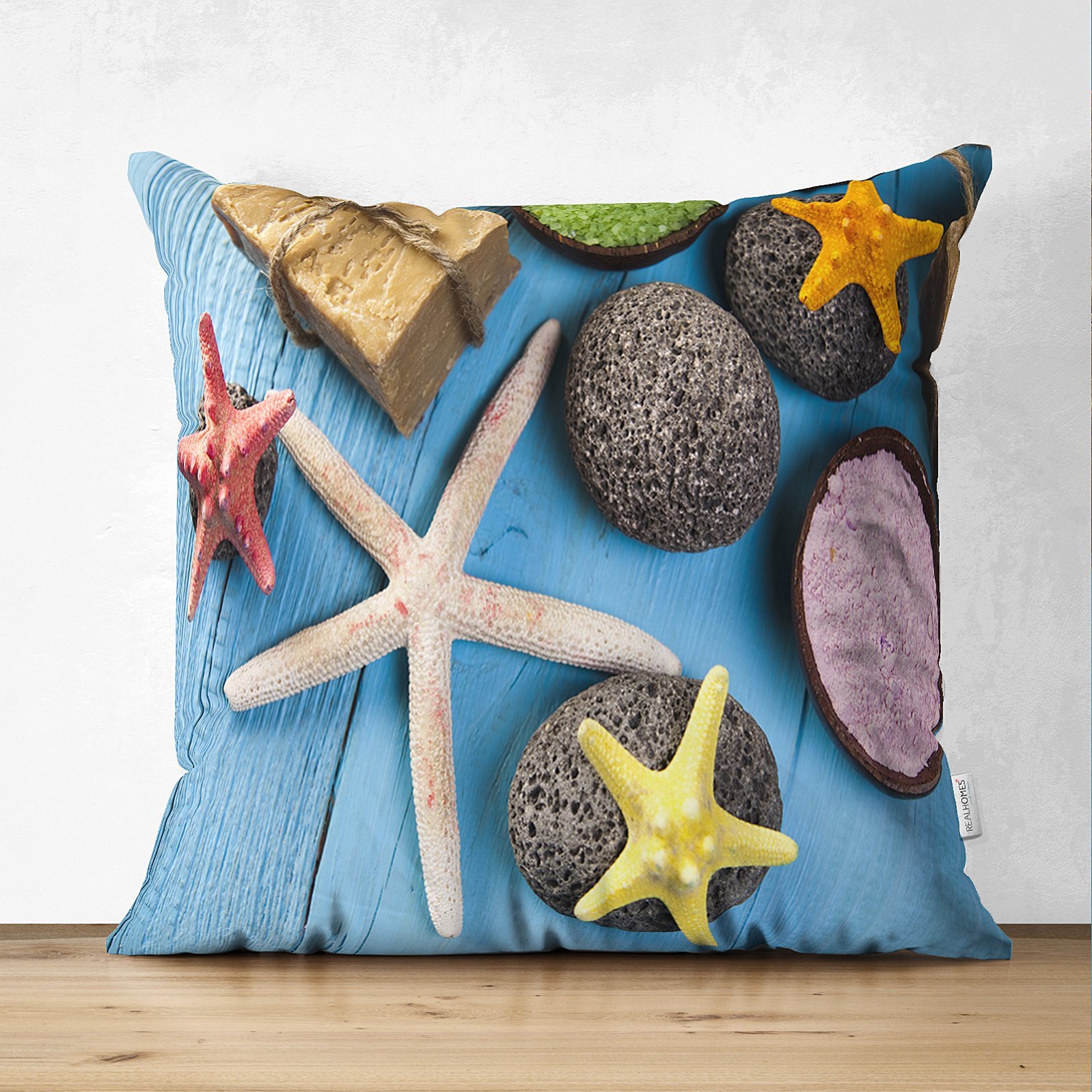 Suet-K3429-Deniz-Yildizi-Ozel-Tasarimli-Modern-Suet-Yastik-Kirlent-Kilifi