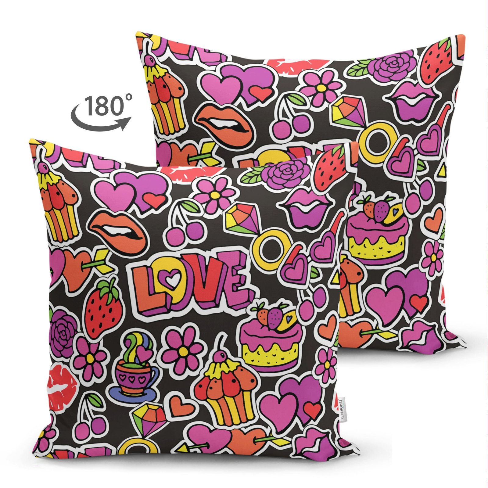 Suet-K3489-Siyah-Zeminde-Love-Ozel-Tasarimli-Dijital-Baskili-Modern-Suet-Yastik-Kirlent-Kilifi-1