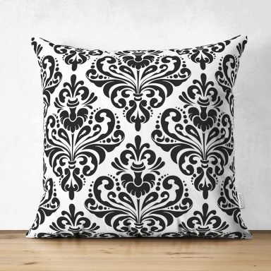 Damask motifli Modern Süet Yastık Kırlent Kılıfı