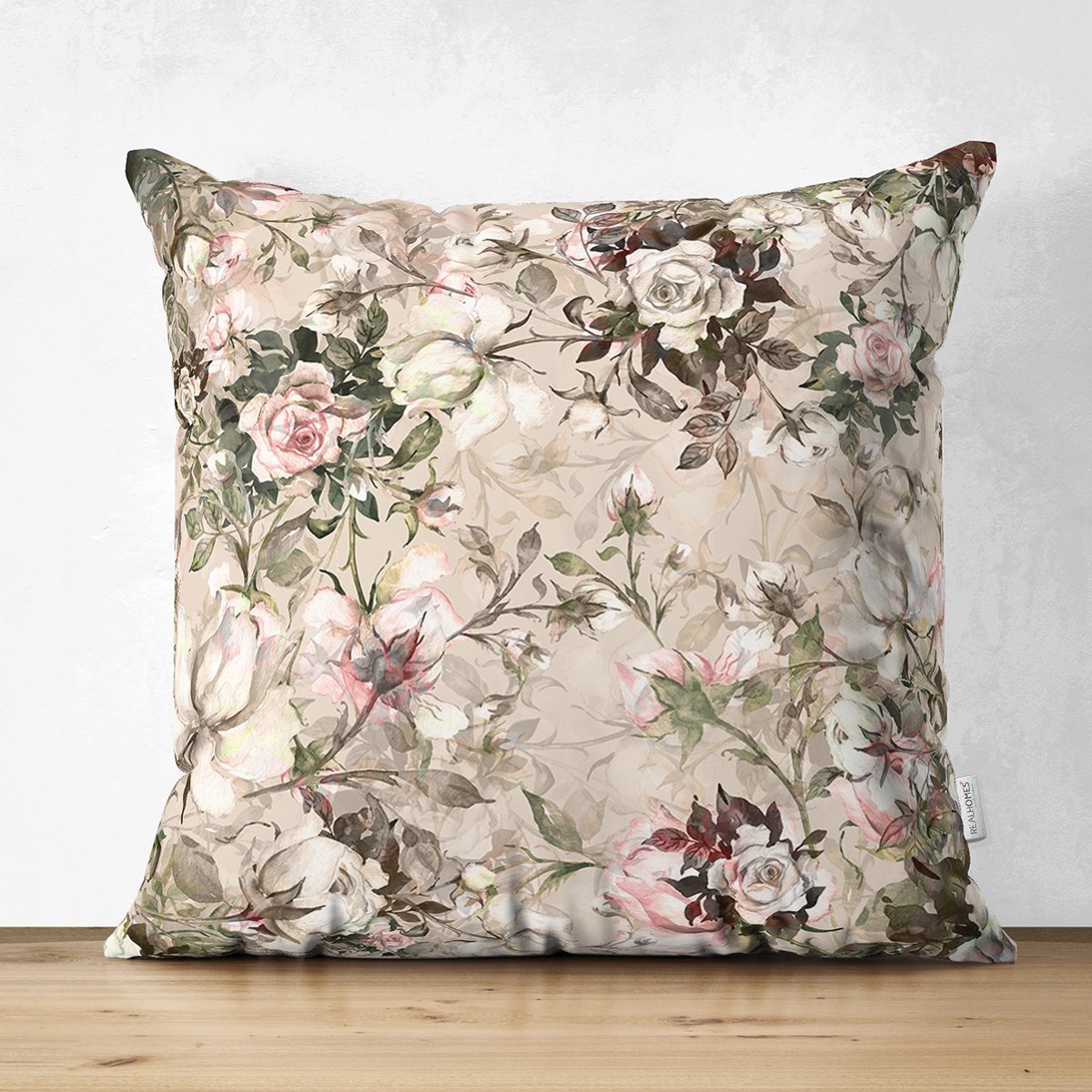 Suet-K3732-Krem-Zeminde-Renkli-Cicekler-Ozel-Tasarim-Dijital-Baskili-Modern-Suet-Yastik-Kirlent-Kilifi