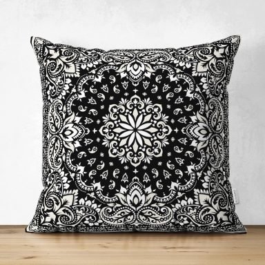 Damask motifli Modern Süet Yastık Kırlent Kılıfı