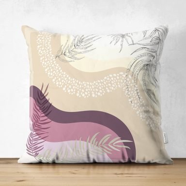 Abstract Geometrik Motifli Özel Tasarım Dijital Baskılı Modern Süet Yastık Kırlent Kılıfı