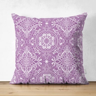 Damask Figürlü Özel Tasarım Dijital Baskılı Modern Süet Yastık Kırlent Kılıfı