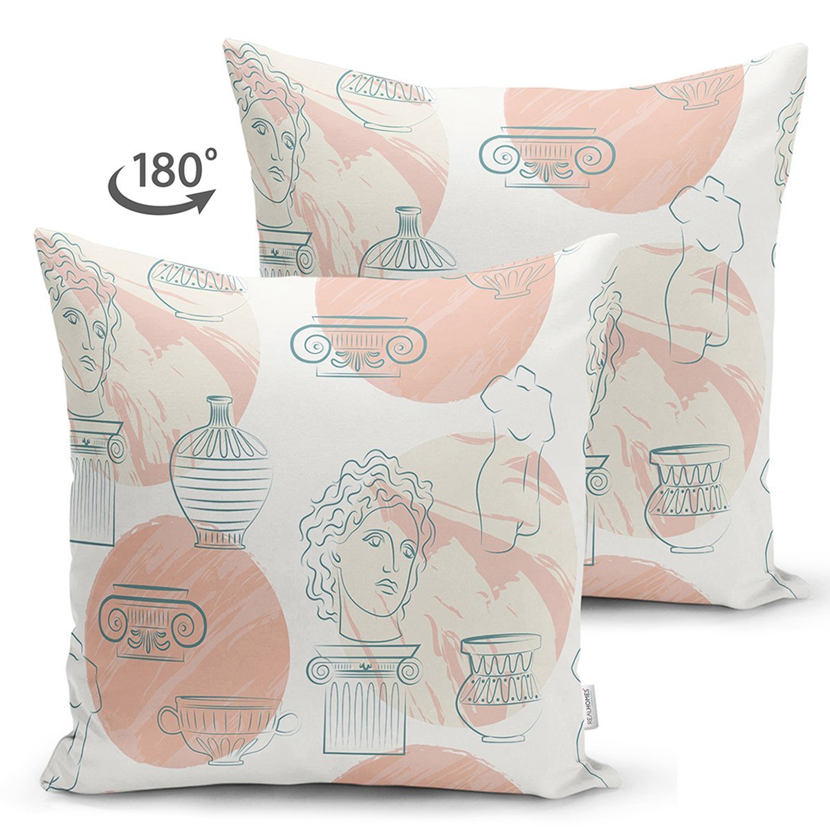 Suet-K7411-Renkli-Zeminde-Onedraw-Antik-Cizimli-Dijital-Baskili-Modern-Suet-Yastik-Kirlent-Kilifi-1