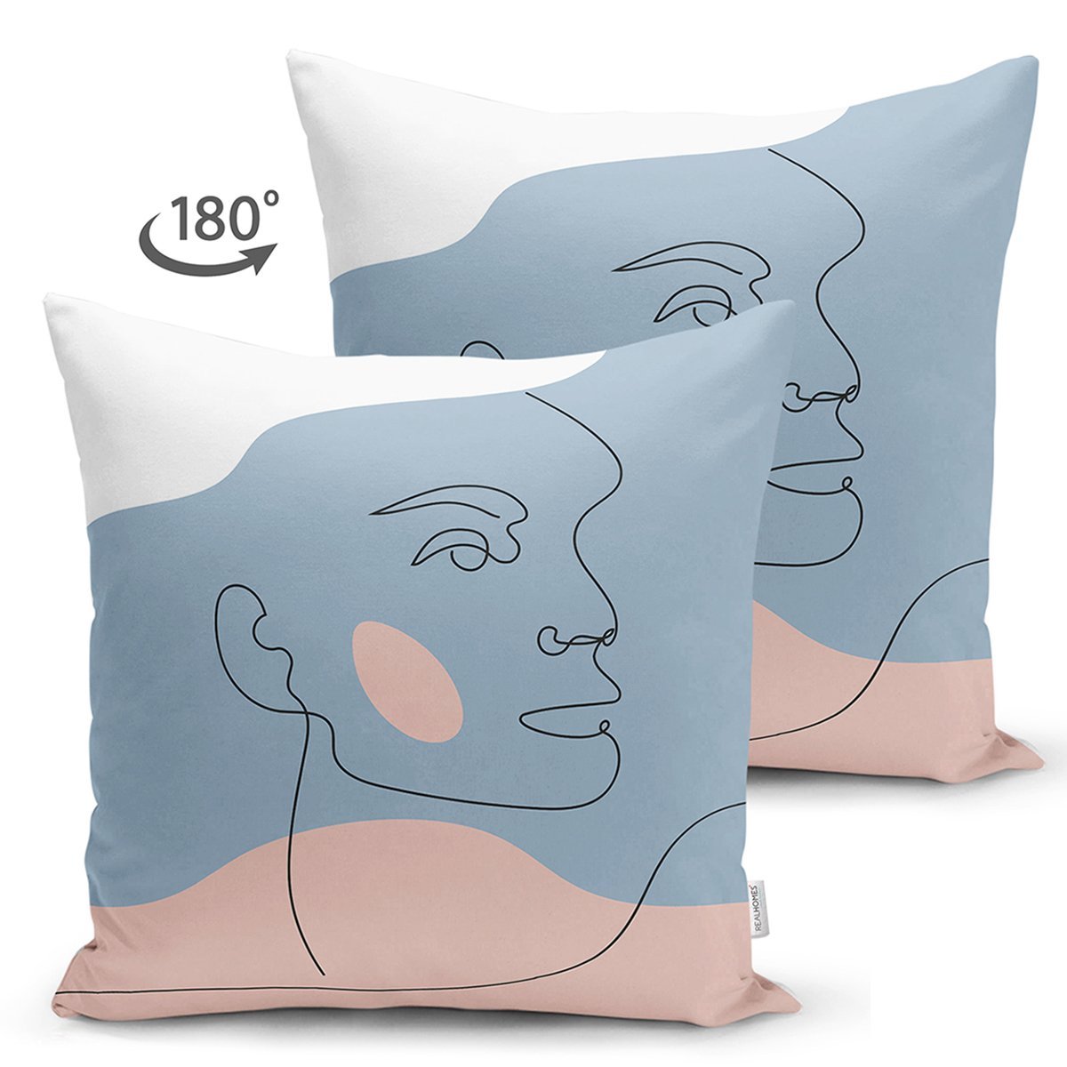 Suet-K7422-Renkli-Zeminde-Onedraw-Cizimli-Bayan-Silueti-Dijital-Baskili-Modern-Suet-Yastik-Kirlent-Kilifi-1