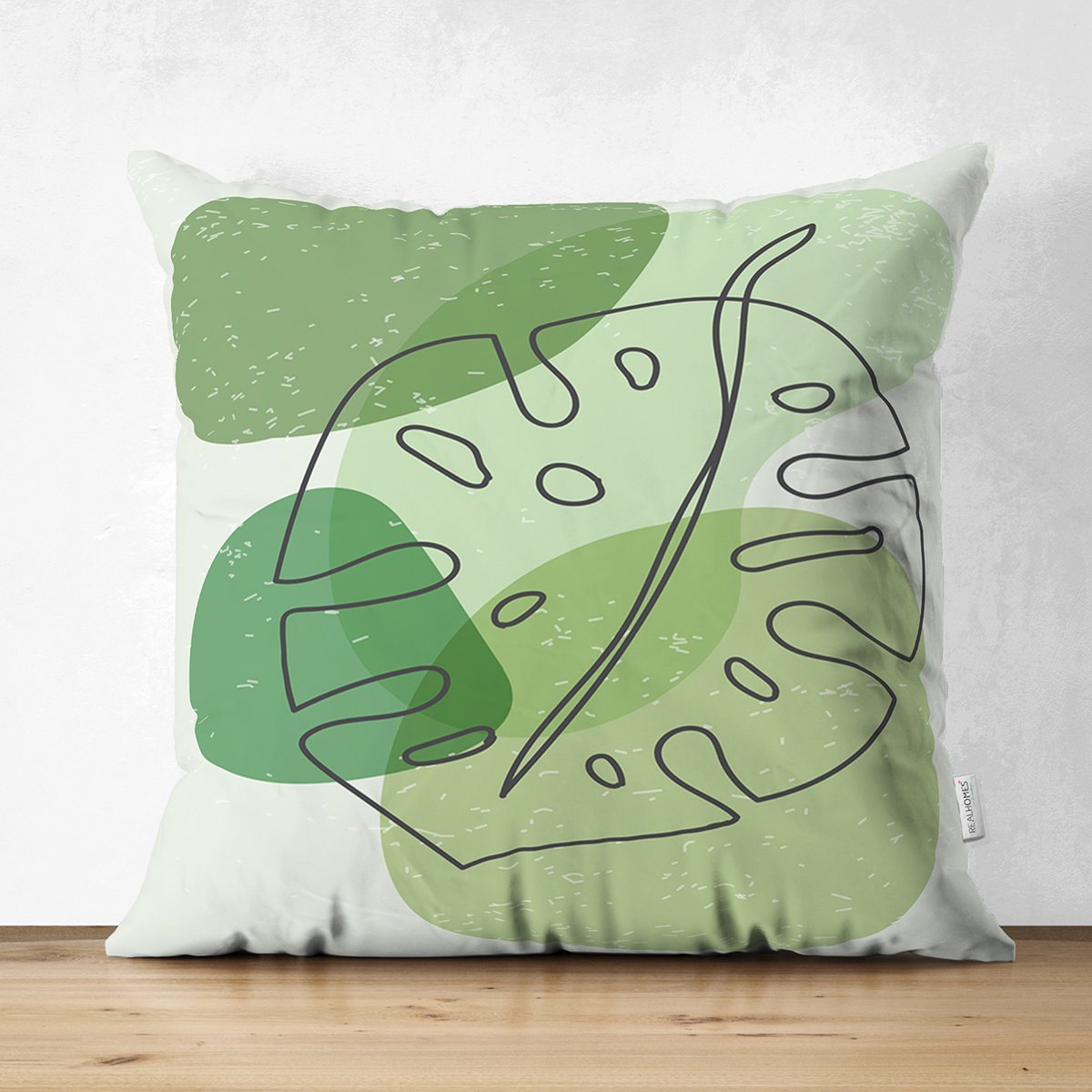 Suet-K7448-Renkli-Zeminde-Yaprak-Motifli-Dijital-Baskili-Modern-Suet-Yastik-Kirlent-Kilifi