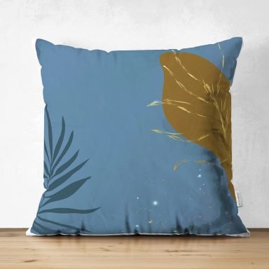 Renkli Zemin Üzerinde Onedraw Çizimli Dijital Baskılı Modern Süet Yastık Kırlent Kılıfı