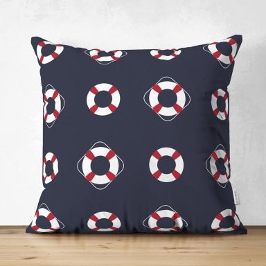 Renkli Zemin Üzerinde Geometrik Çizimli Dijital Baskılı Modern Süet Yastık Kırlent Kılıfı