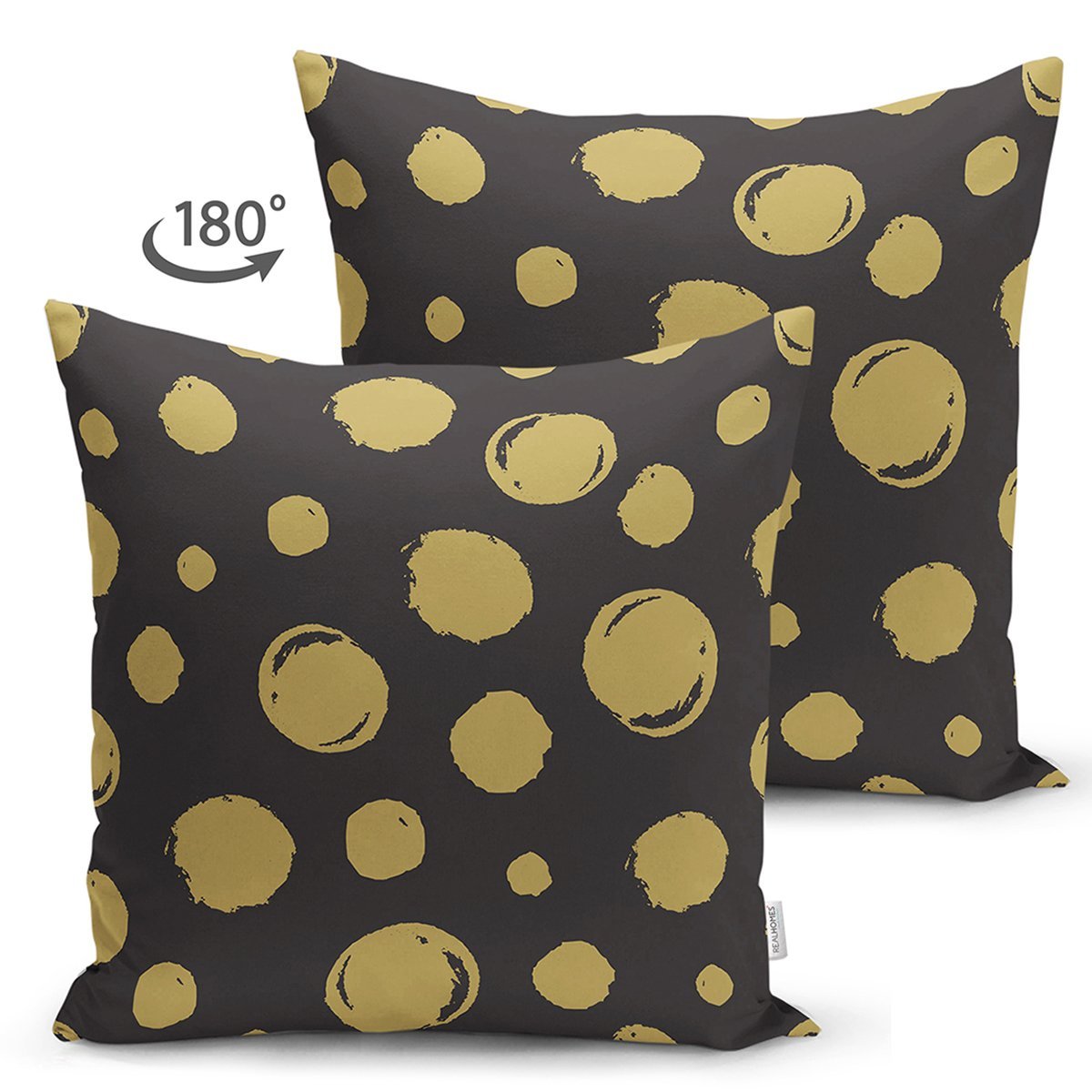 Suet-K7661-Siyah-Zemin-Uzerinde-Gold-Renkli-Geometrik-Desenli-Dijital-Baskili-Modern-Suet-Yastik-Kirlent-Kilifi-1