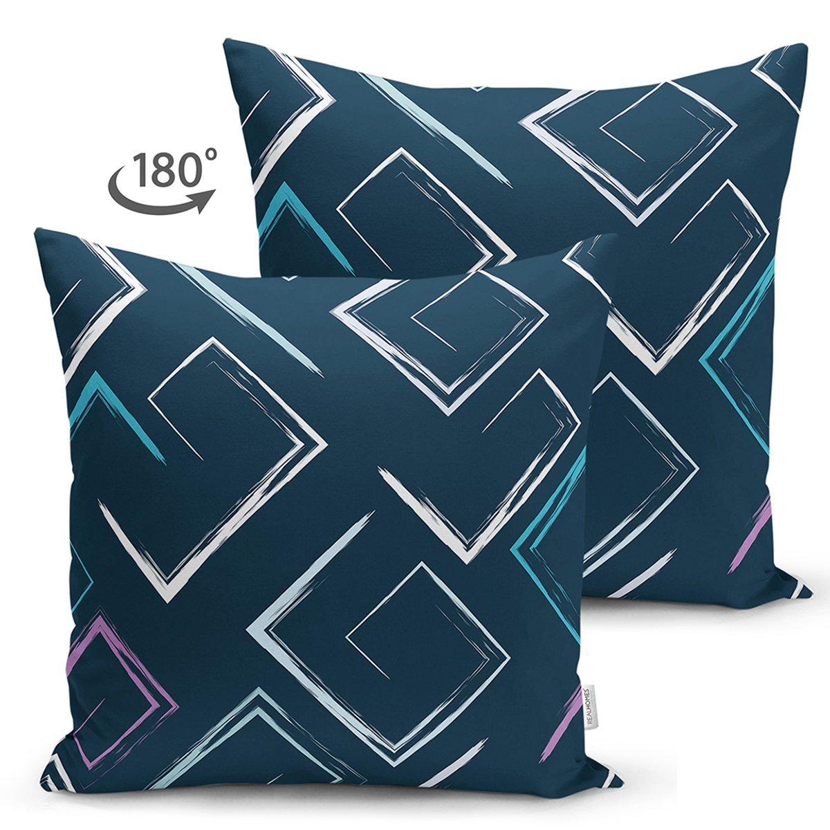 Suet-K7770-Siyah-Zemin-Uzerinde-Renkli-Geometrik-Desenli-Dijital-Baskili-Modern-Suet-Yastik-Kirlent-Kilifi-1