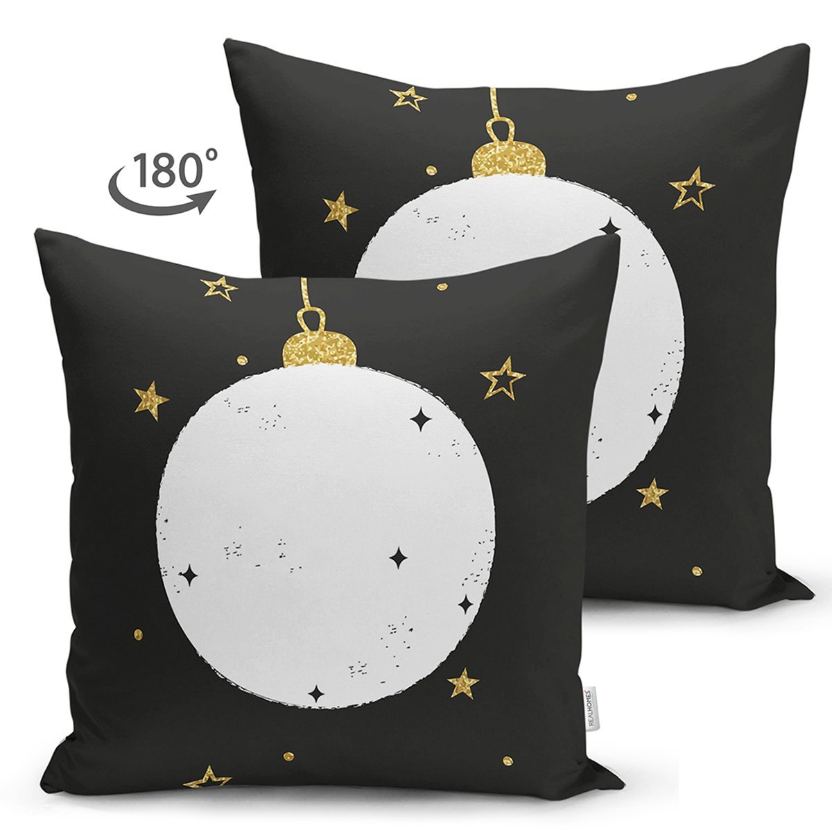 Suet-K7841-Siyah-Zemin-Uzerinde-Gold-Yildiz-Detayli-Abajur-Dijital-Baskili-Modern-Suet-Yastik-Kirlent-Kilifi-1