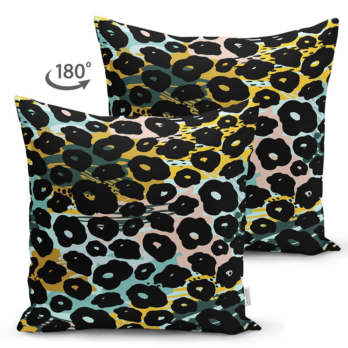 Suet-K7891-Pastel-Zemin-Uzerinde-Siyah-Geometrik-Desenli-Dijital-Baskili-Modern-Suet-Yastik-Kirlent-Kilifi-1