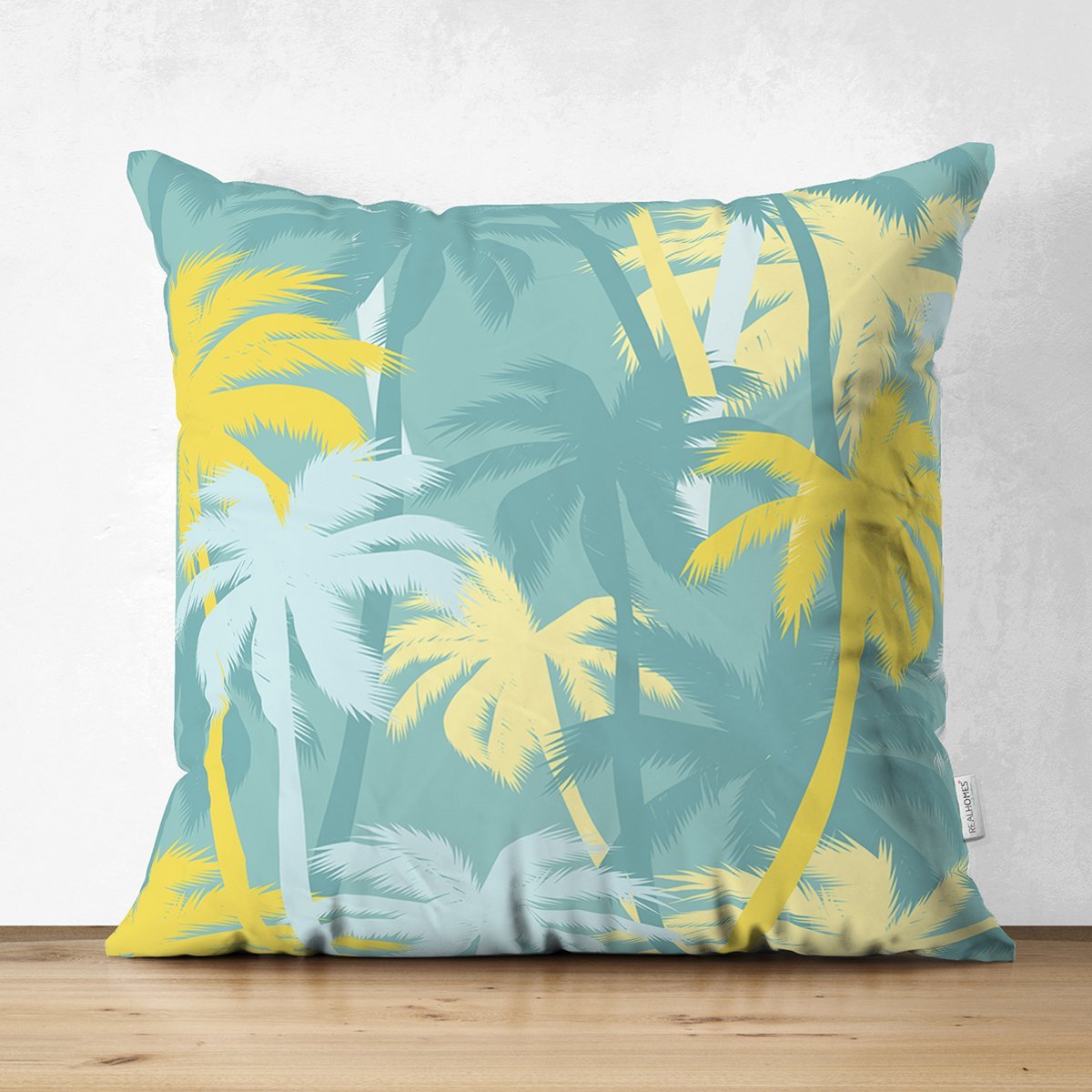 Suet-K7897-Renkli-Zemin-Uzerinde-Soyut-Cizimli-Palmiyeler-Dijital-Baskili-Modern-Suet-Yastik-Kirlent-Kilifi