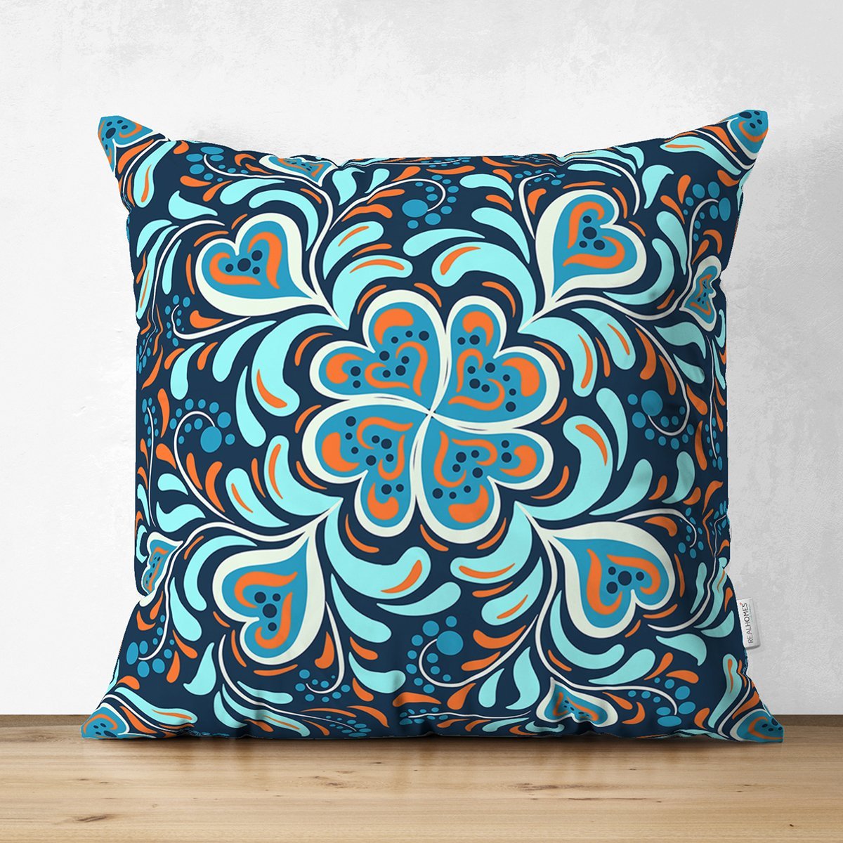 Suet-K7940-Renkli-Zemin-Uzerinde-Cini-Desenli-Dijital-Baskili-Modern-Suet-Yastik-Kirlent-Kilifi