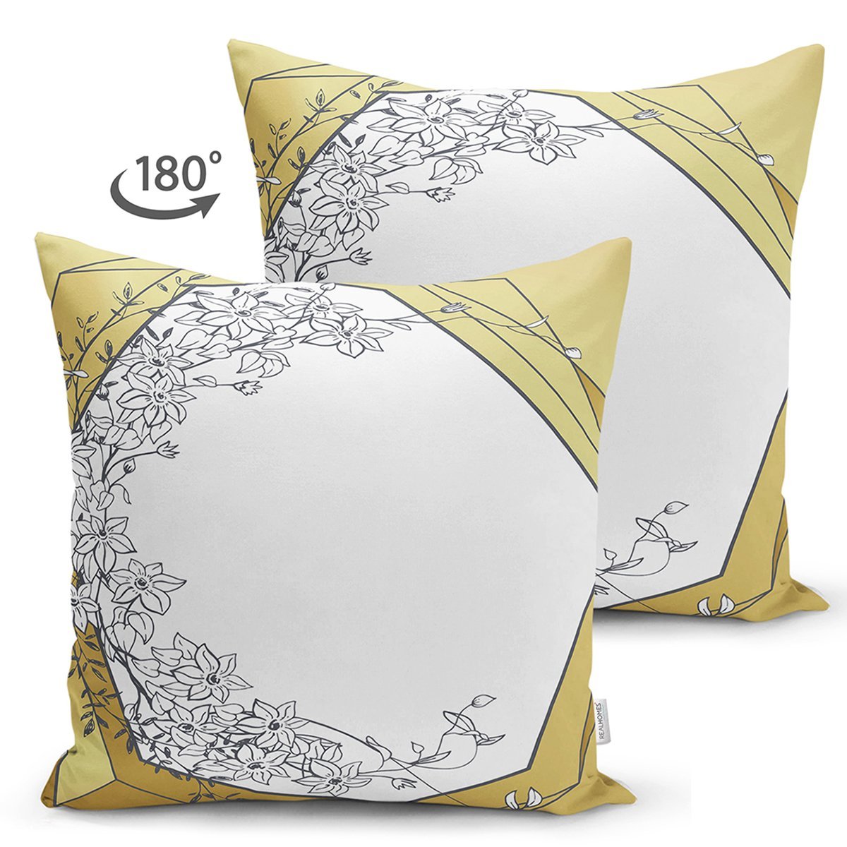 Suet-K7973-Gold-Zemin-Uzerinde-Beyaz-Gul-Motifli-Dijital-Baskili-Modern-Suet-Yastik-Kirlent-Kilifi-1