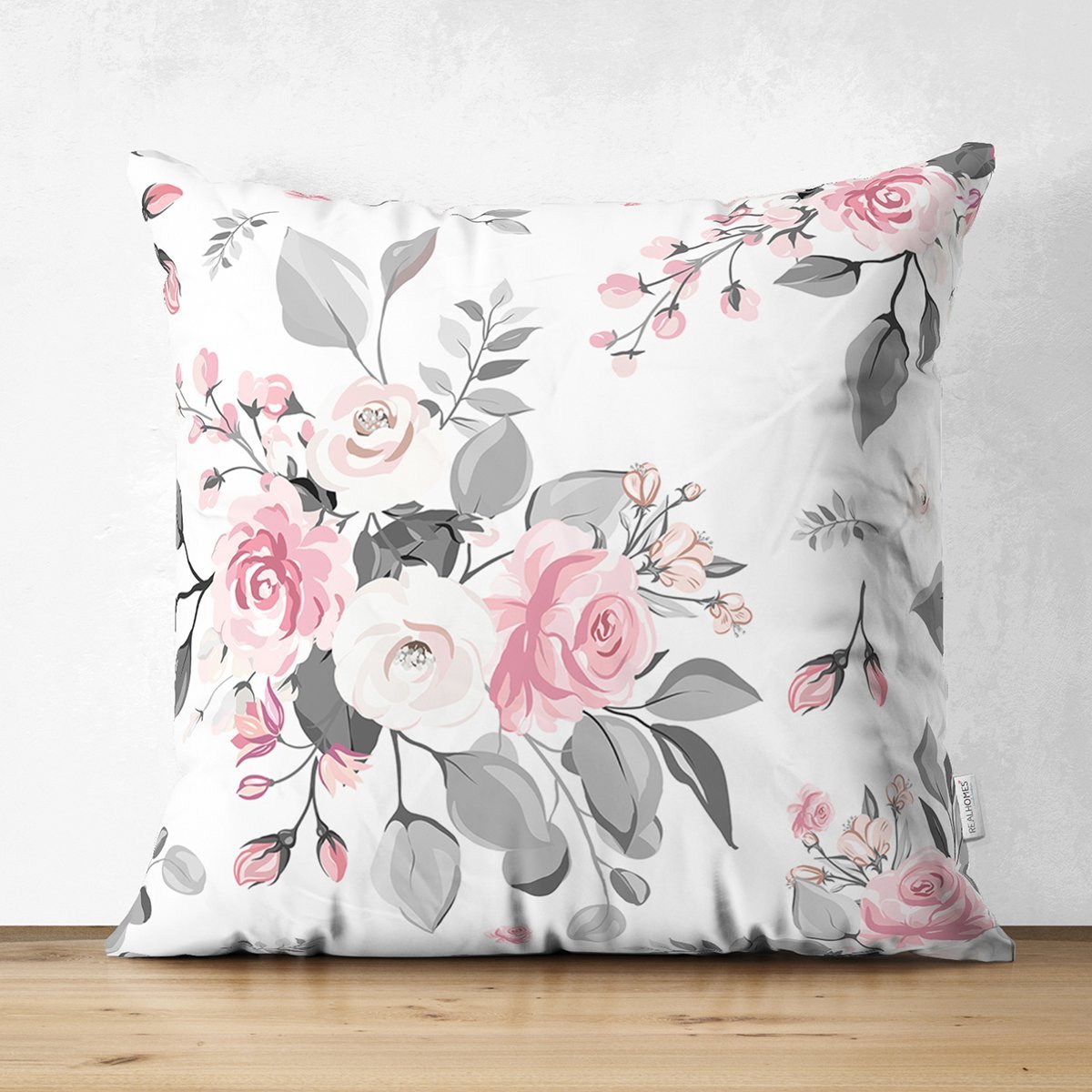 Suet-K8004-Pastel-Zemin-Uzerinde-Siyah-Puantiye-Desenli-Dijital-Baskili-Modern-Suet-Yastik-Kirlent-Kilifi