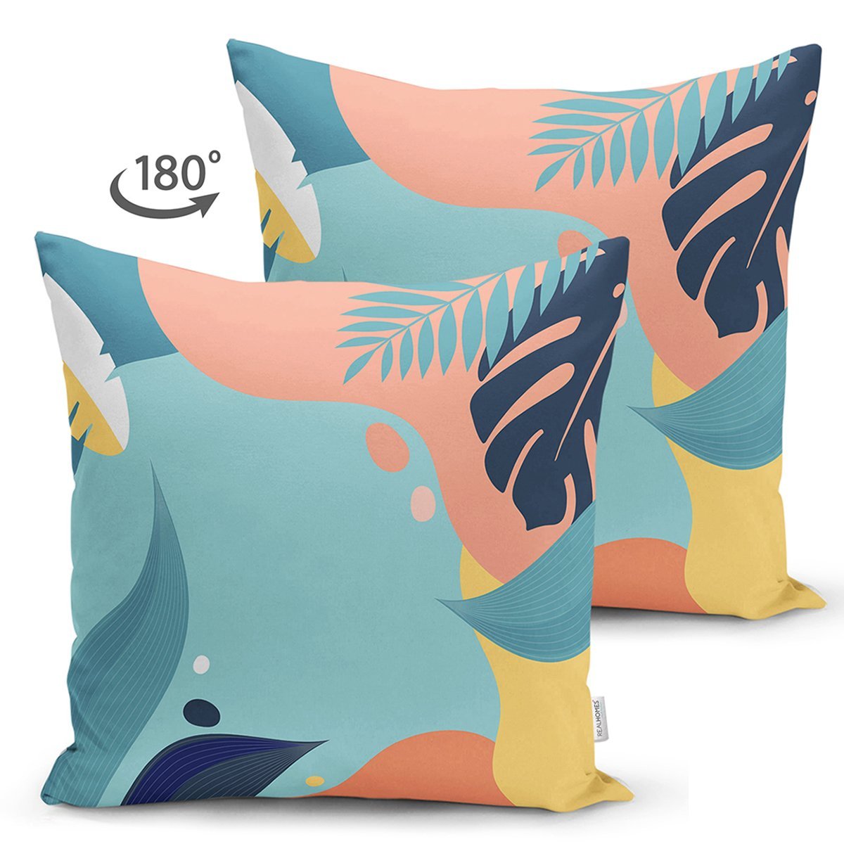 Suet-K8013-Renkli-Zemin-Uzerinde-Pastel-Yaprak-Desenli-Dijital-Baskili-Modern-Suet-Yastik-Kirlent-Kilifi-1