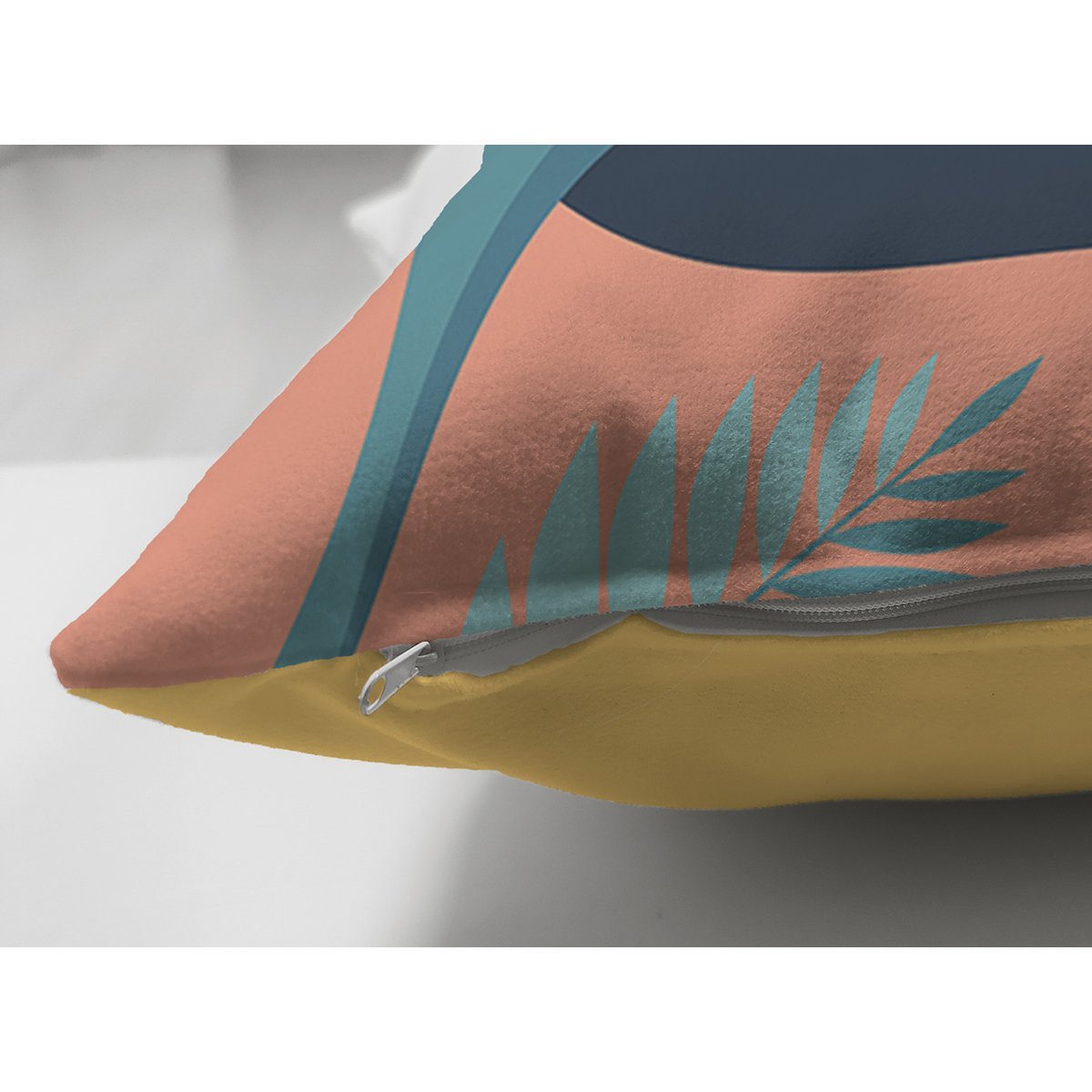 Suet-K8016-Renkli-Zemin-Uzerinde-Pastel-Yaprak-Desenli-Dijital-Baskili-Modern-Suet-Yastik-Kirlent-Kilifi-2