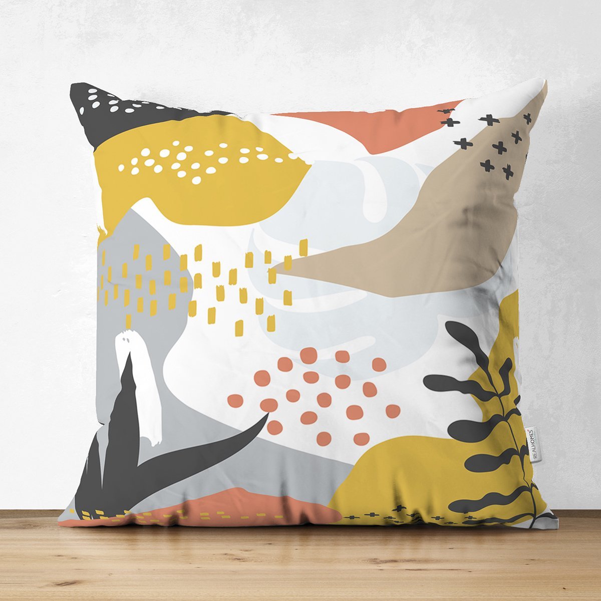 Suet-K8027-Beyaz-Zemin-Uzerinde-Pastel-Renkli-Yaprak-Desenli-Dijital-Baskili-Modern-Suet-Yastik-Kirlent-Kilifi