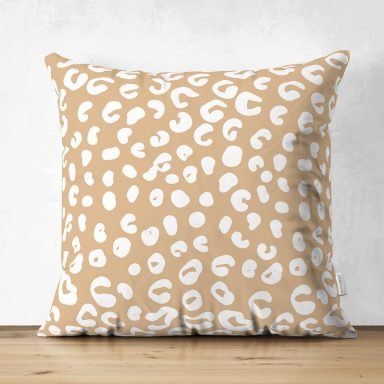 Renkli Zemin Üzerinde Geometrik Desenli Dijital Baskılı Modern Süet Yastık Kırlent Kılıfı