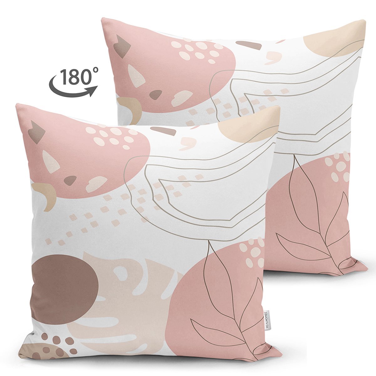 Suet-K8050-Beyaz-Zemin-Uzerinde-Pastel-Renkli-Yaprak-Desenli-Dijital-Baskili-Modern-Suet-Yastik-Kirlent-Kilifi-1