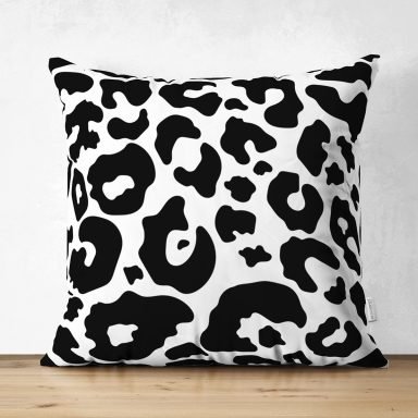 Renkli Zemin Üzerinde Geometrik Desenli Dijital Baskılı Modern Süet Yastık Kırlent Kılıfı