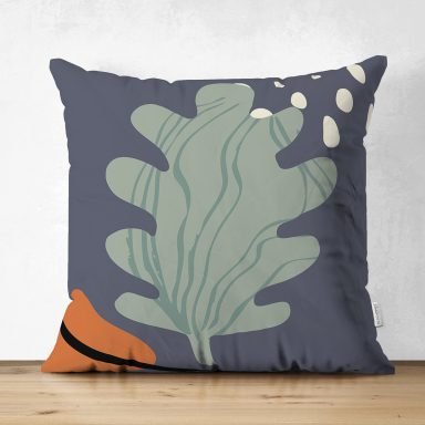 Pastel Zemin Üzerinde Çiçek Desenli Dijital Baskılı Modern Süet Yastık Kırlent Kılıfı